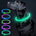 LED Dog Collar - Rechargeable TPU Glow Safety Collar for Dogs of All Sizes (Cyan)