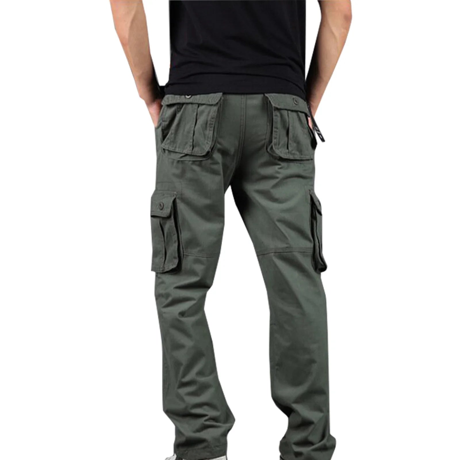 Men's Classic Cargo Pants – Multi-Pocket Workwear Trousers for Big & Tall Sizes