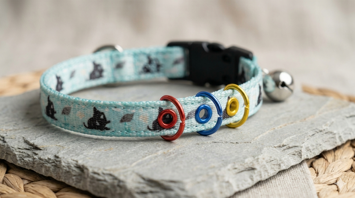 Premium Glow-in-the-Dark Cat & Dog Collar – Adjustable Reflective Design with Safety Breakaway Buckle and Bell, Teal