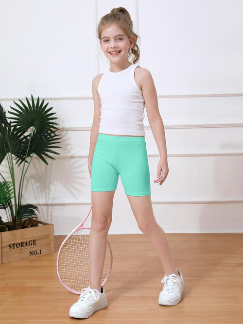 6 Pack Girls Cotton Biker Cartwheel Shorts Kids Safety under Dress Dance Shorts