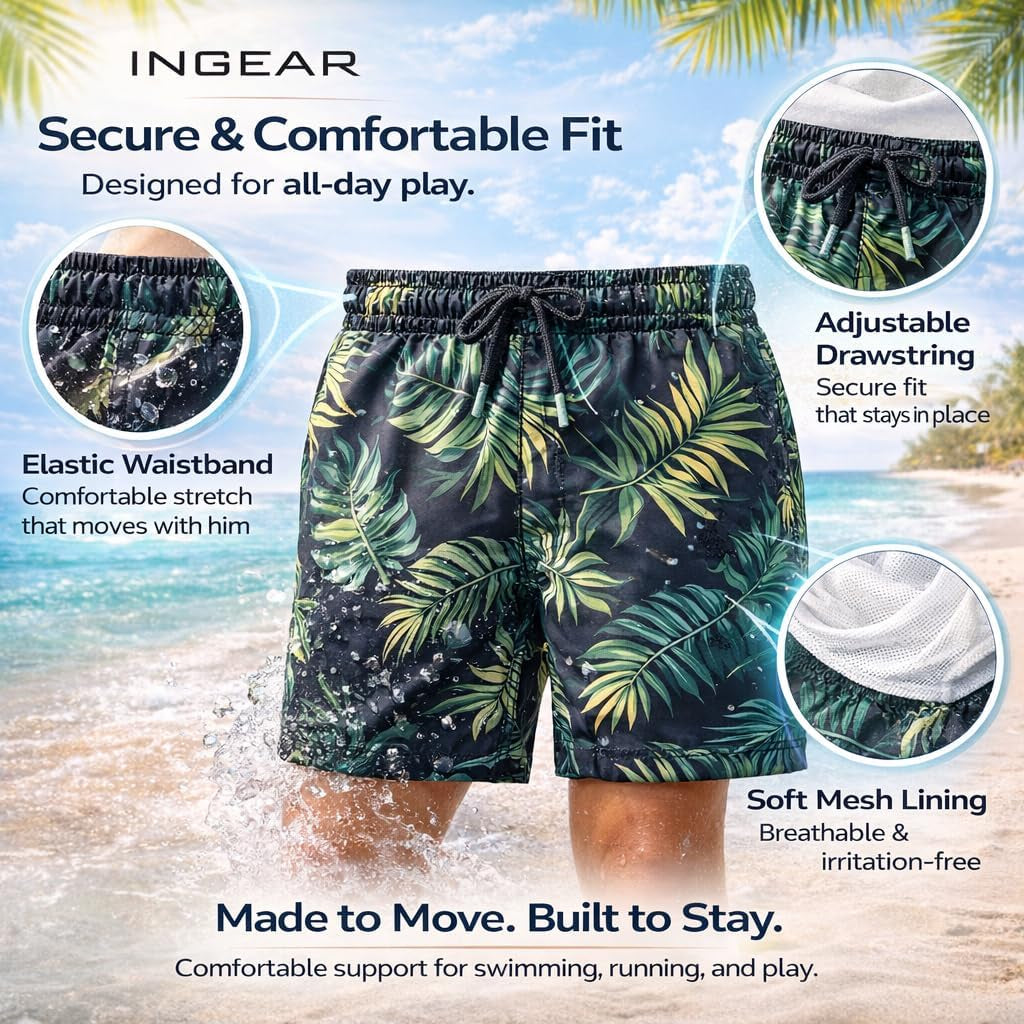 Little Boys Quick Dry Beach Board Shorts Kids Swim Trunk Swimsuit Beach Shorts Swim Trunk for Boys