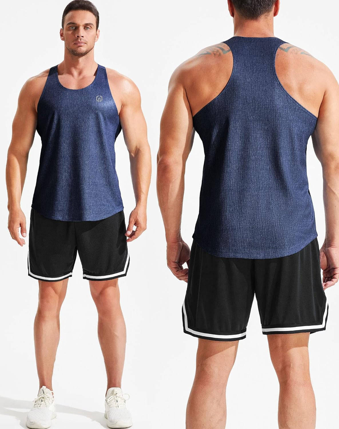 Men'S Workout Running Tank Top Sleeveless Gym Athletic Shirts