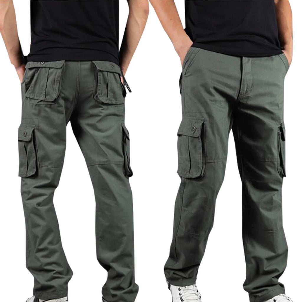 Men's Classic Cargo Pants – Multi-Pocket Workwear Trousers for Big & Tall Sizes