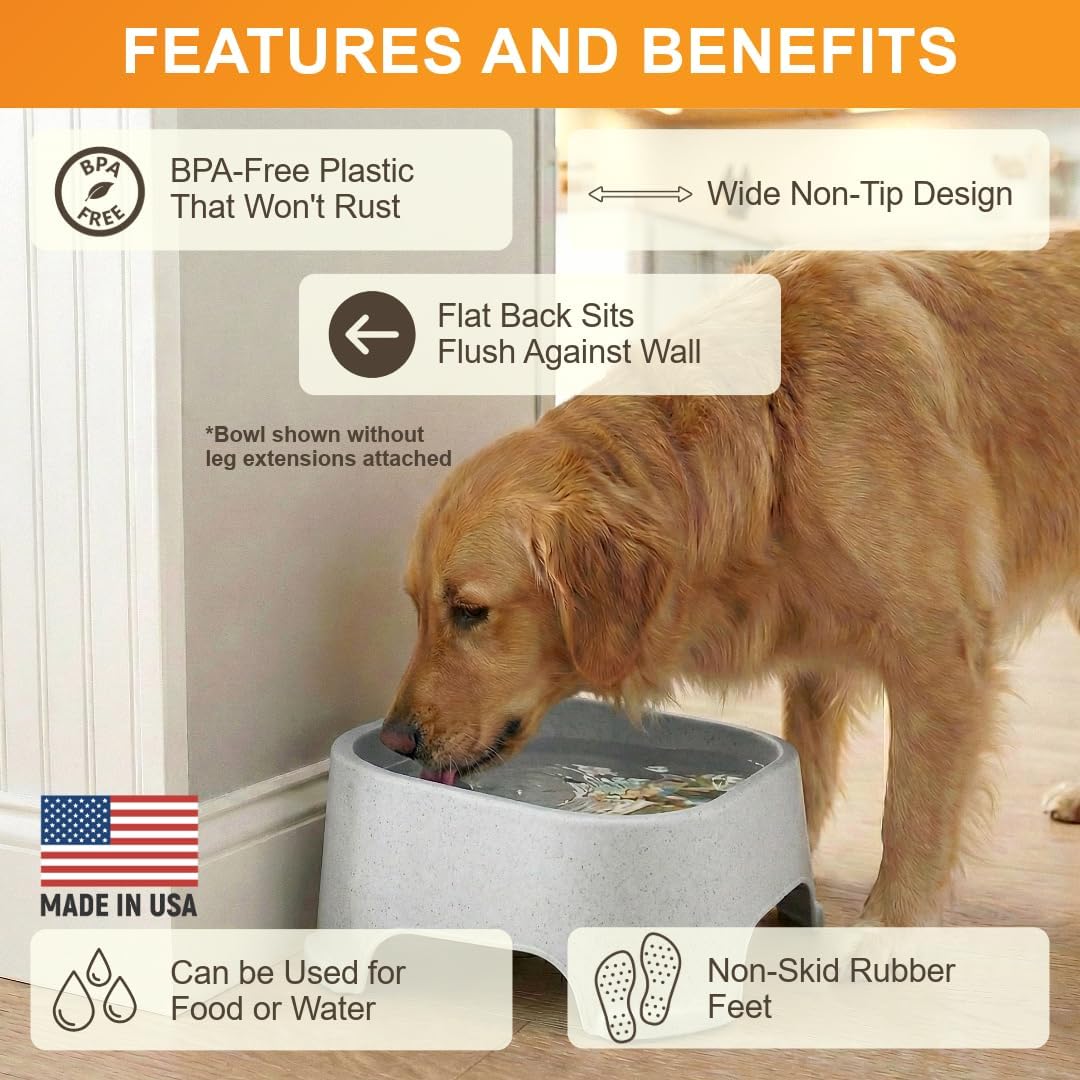 Extra Large Dog Water Bowl 2.25 Gallon – No Spill Outdoor Dog Bowl for Large Dogs | Heavy Duty Non-Slip Pet Water Dish