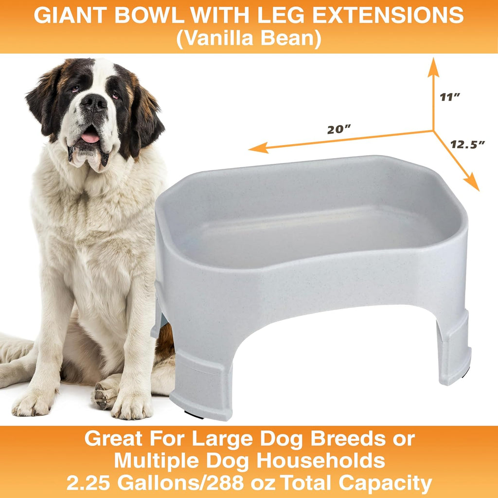 Extra Large Dog Water Bowl 2.25 Gallon – No Spill Outdoor Dog Bowl for Large Dogs | Heavy Duty Non-Slip Pet Water Dish