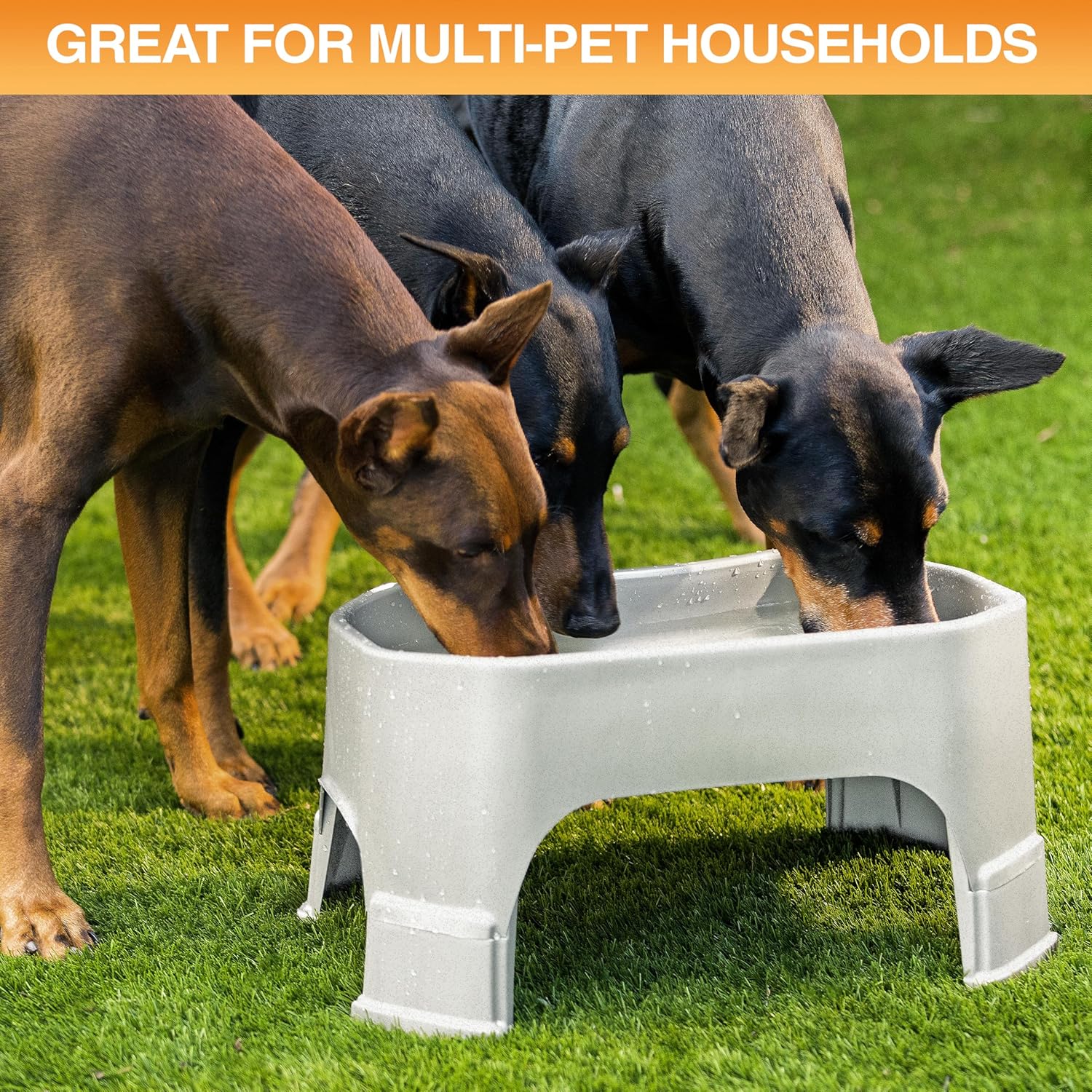 Extra Large Dog Water Bowl 2.25 Gallon – No Spill Outdoor Dog Bowl for Large Dogs | Heavy Duty Non-Slip Pet Water Dish