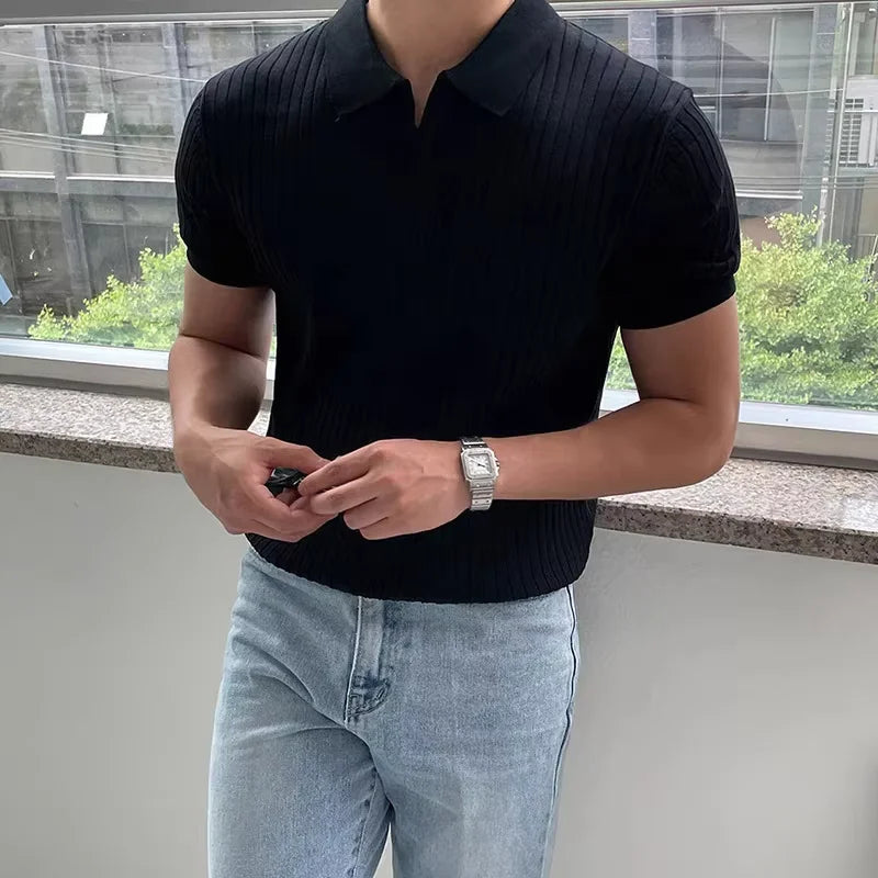 Alpine Ribbed Polo Tee