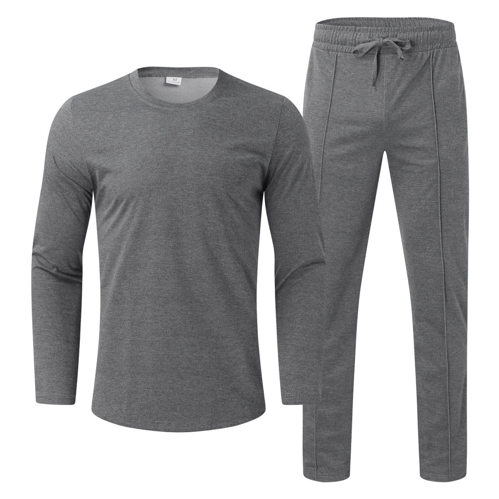 Men's Athletic Tracksuit Set – Fitted T-Shirt & Jogger Pants Two-Piece Sportswear