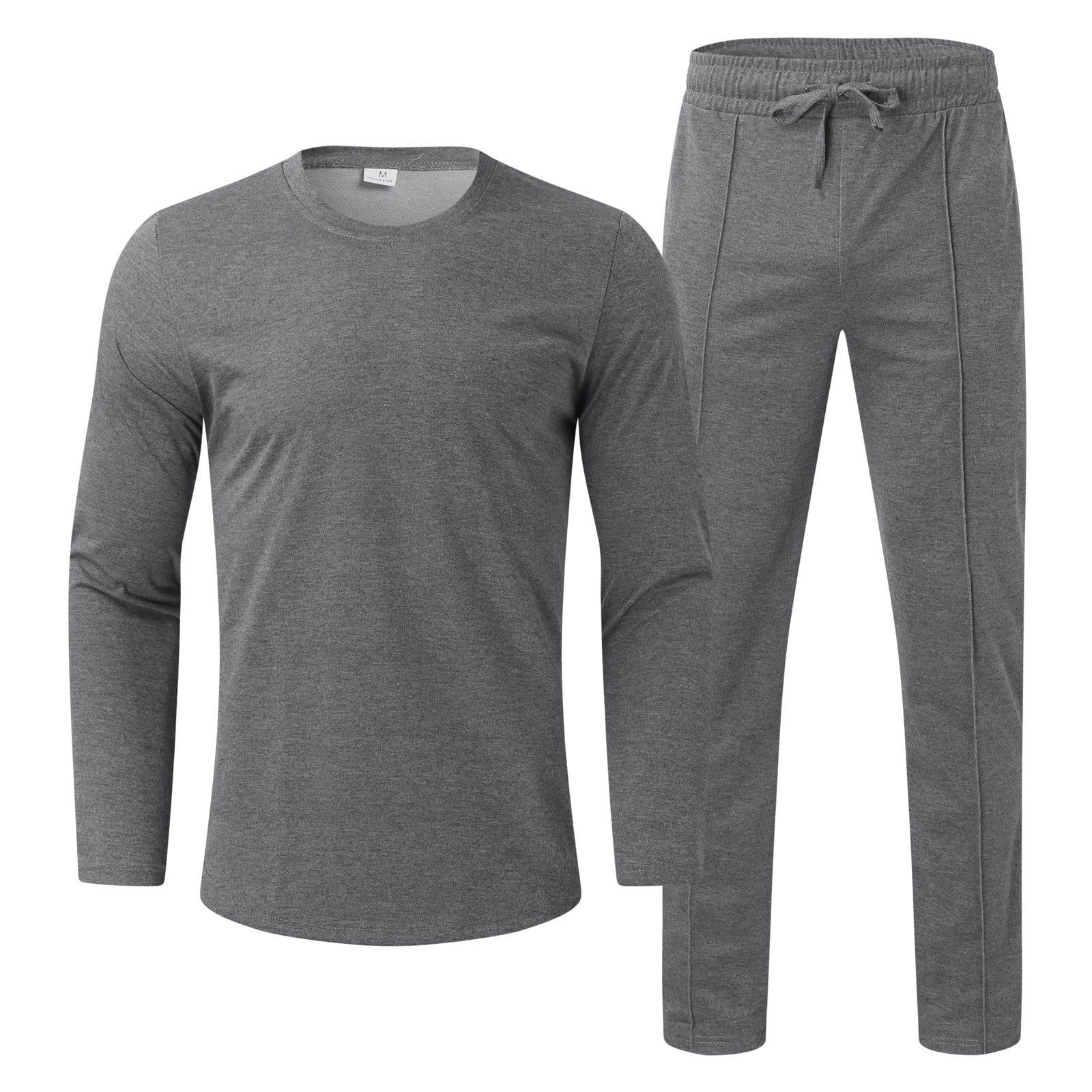 Men's Athletic Tracksuit Set – Fitted T-Shirt & Jogger Pants Two-Piece Sportswear