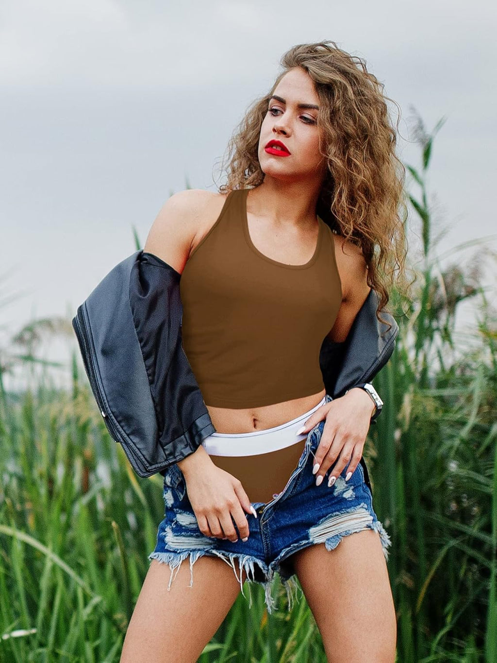 6 pieces Women's Basic Racerback Crop Tank Tops – Multipack for Daily Wear