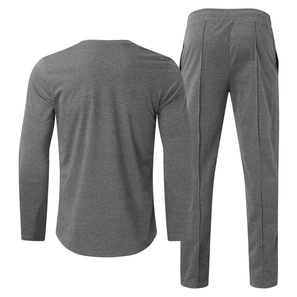 Men's Athletic Tracksuit Set – Fitted T-Shirt & Jogger Pants Two-Piece Sportswear