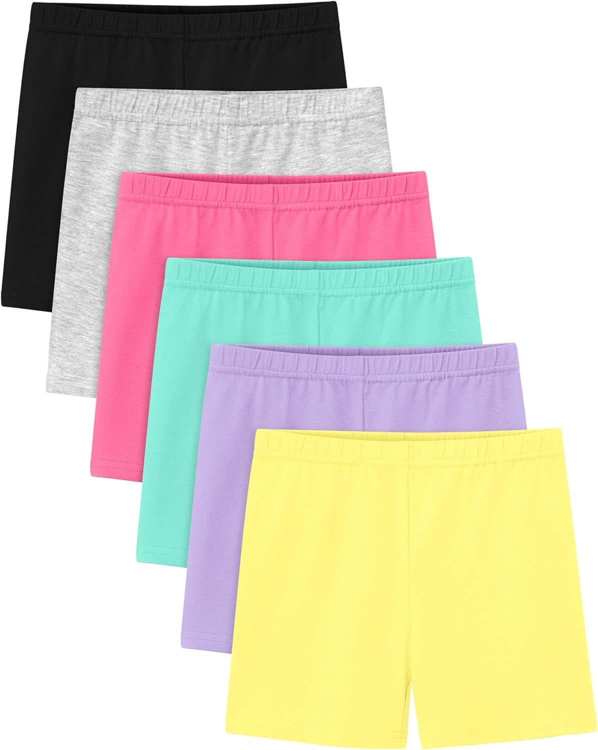 6 Pack Girls Cotton Biker Cartwheel Shorts Kids Safety under Dress Dance Shorts
