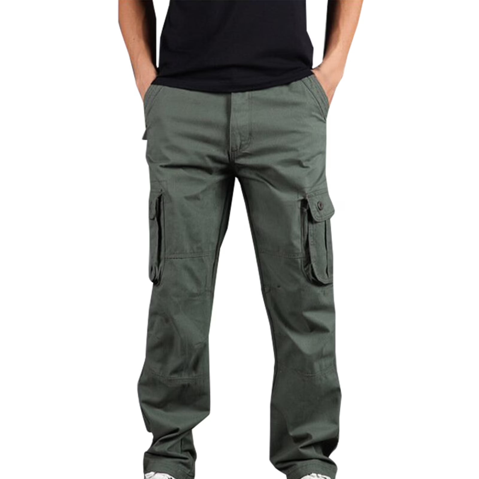 Men's Classic Cargo Pants – Multi-Pocket Workwear Trousers for Big & Tall Sizes