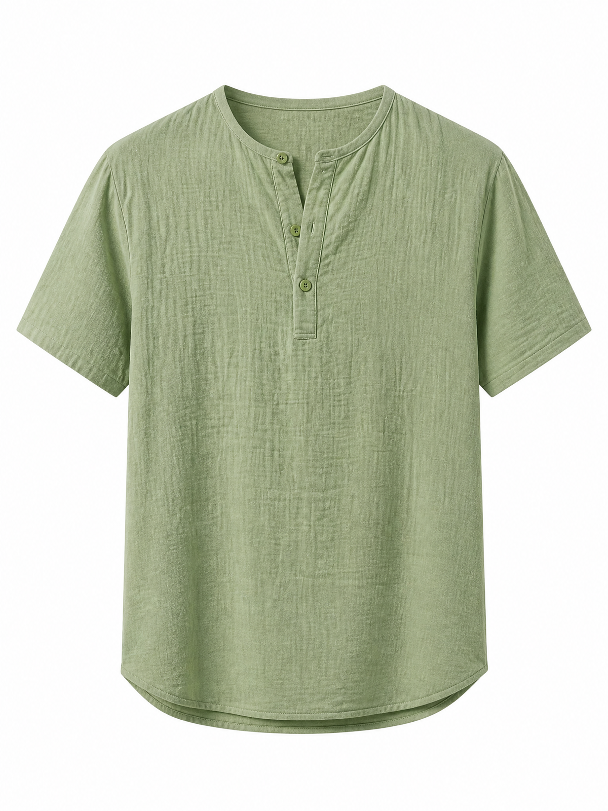 Coastal Henley Linen Tee